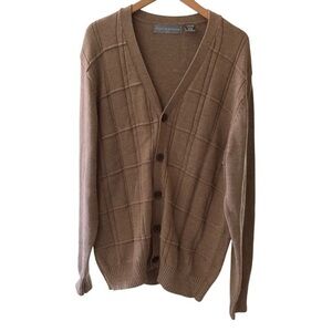 Oscar de la Renta Brown Cardigan Sweater V-Neck Knit Fall 2013